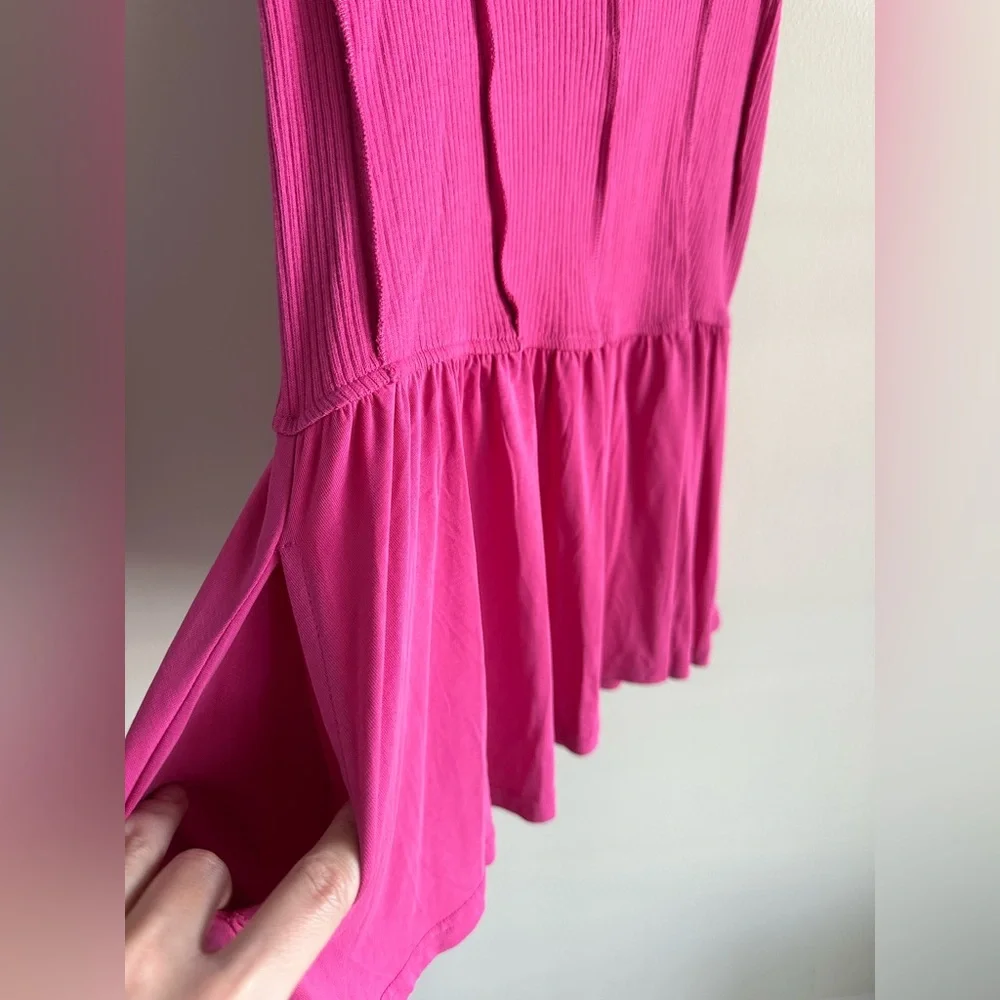 NWT Anthropologie Daily Practice Buzzer Beater Cotton Blend Pink Mini Dress Sz M - Picture 10 of 15